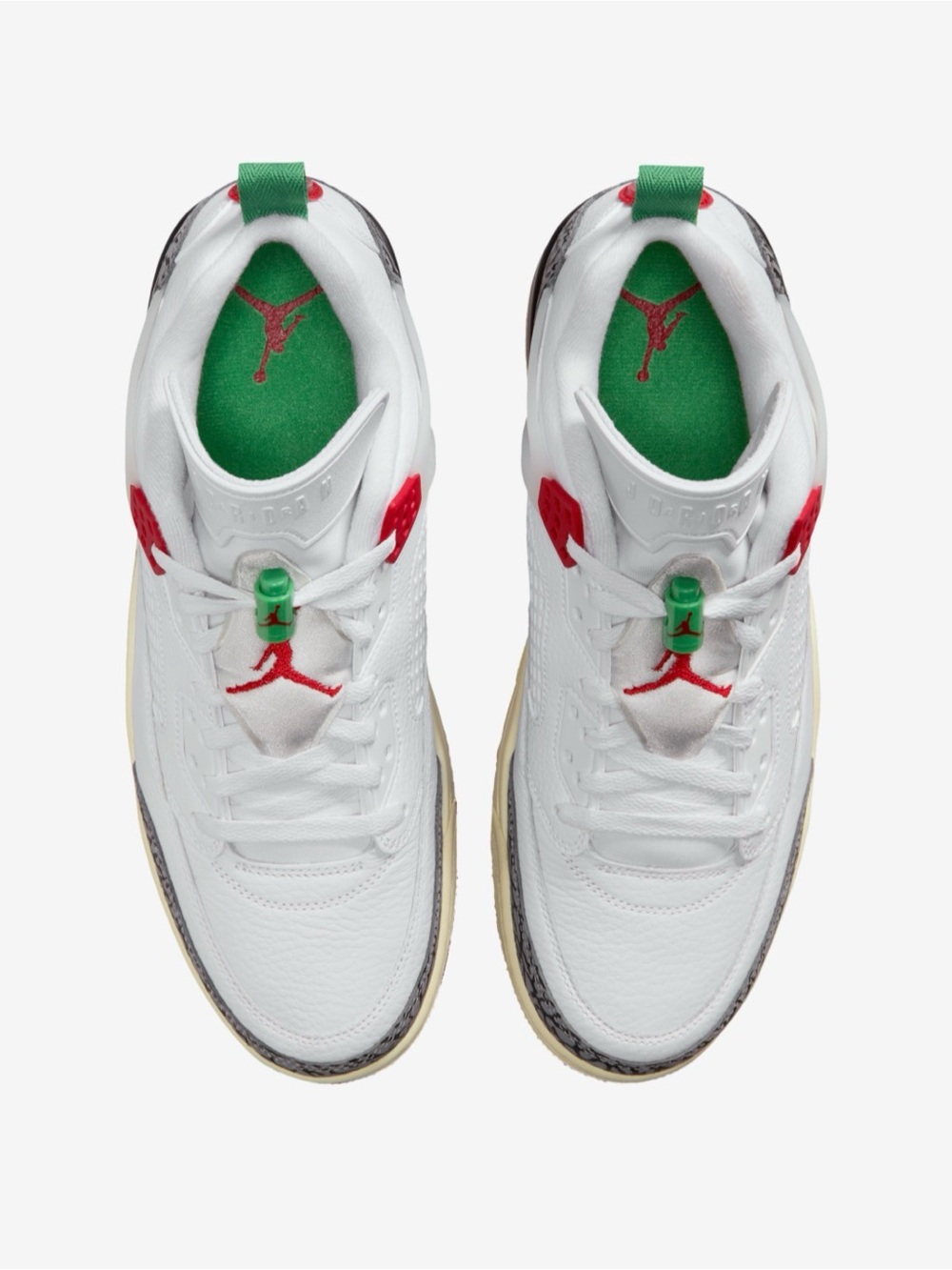 Jordan White/Green/Red Retro Basketball Sneakers